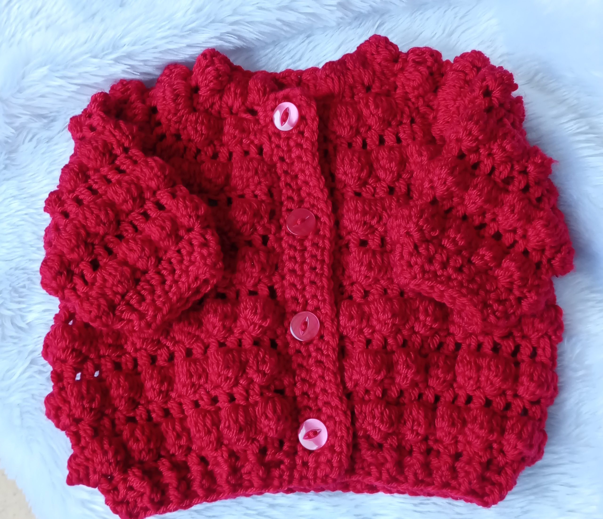 Crochet Baby Bobble Jacket - Image 2