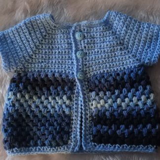 Baby,Two Tone Short Sleeved Crochet Jacket
